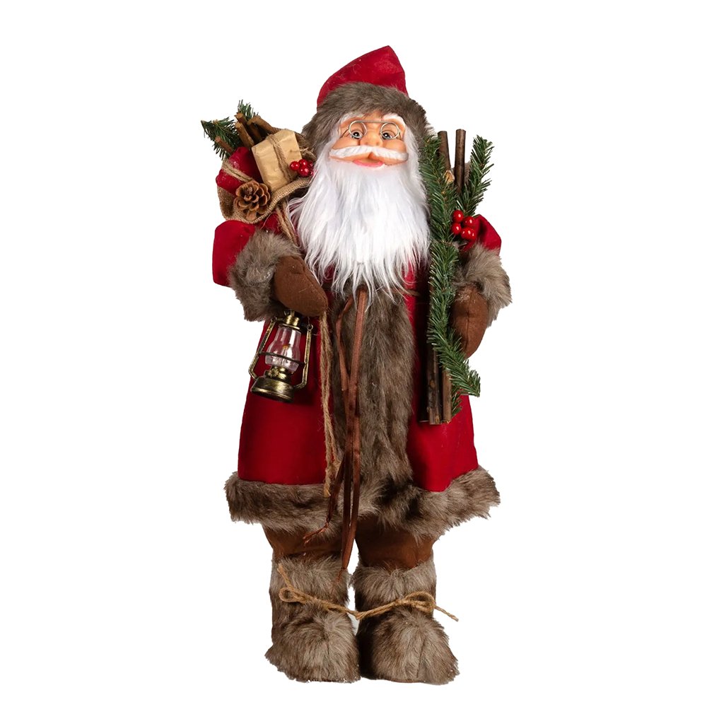 70cms Marron & Grey Furry Santa Claus Self Standing Christmas Table Décor & Christmas Decoration - Little Surprise Box70cms Marron & Grey Furry Santa Claus Self Standing Christmas Table Décor & Christmas Decoration