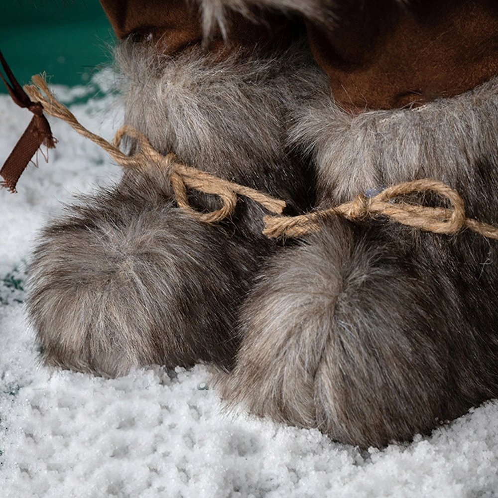 70cms Marron & Grey Furry Santa Claus Self Standing Christmas Table Décor & Christmas Decoration - Little Surprise Box70cms Marron & Grey Furry Santa Claus Self Standing Christmas Table Décor & Christmas Decoration