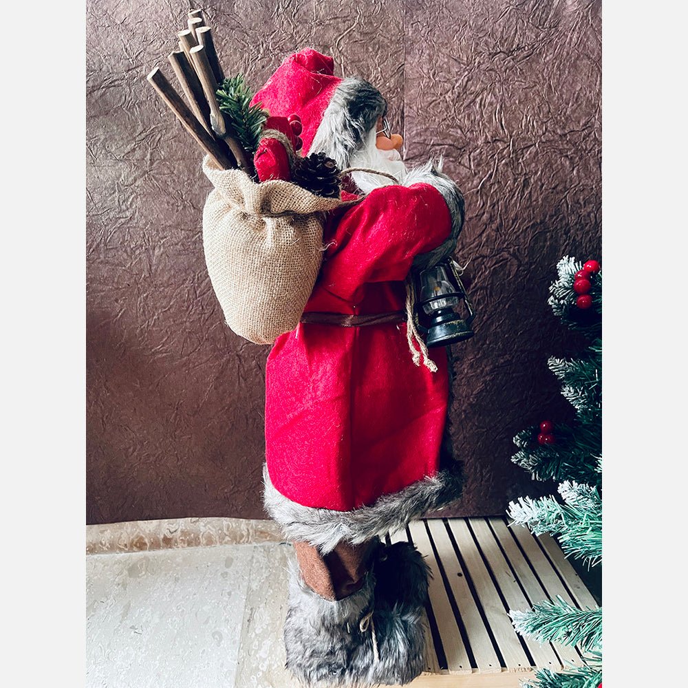 70cms Marron & Grey Furry Santa Claus Self Standing Christmas Table Décor & Christmas Decoration - Little Surprise Box70cms Marron & Grey Furry Santa Claus Self Standing Christmas Table Décor & Christmas Decoration