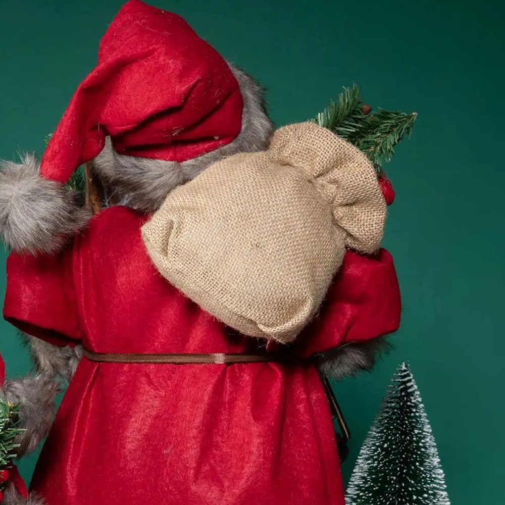 70cms Marron & Grey Furry Santa Claus Self Standing Christmas Table Décor & Christmas Decoration - Little Surprise Box70cms Marron & Grey Furry Santa Claus Self Standing Christmas Table Décor & Christmas Decoration