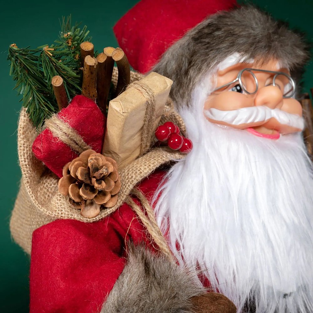 70cms Marron & Grey Furry Santa Claus Self Standing Christmas Table Décor & Christmas Decoration - Little Surprise Box70cms Marron & Grey Furry Santa Claus Self Standing Christmas Table Décor & Christmas Decoration