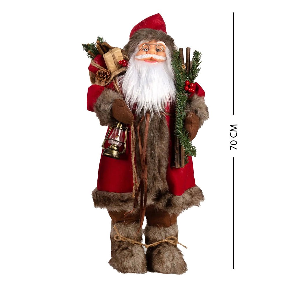 70cms Marron & Grey Furry Santa Claus Self Standing Christmas Table Décor & Christmas Decoration - Little Surprise Box70cms Marron & Grey Furry Santa Claus Self Standing Christmas Table Décor & Christmas Decoration