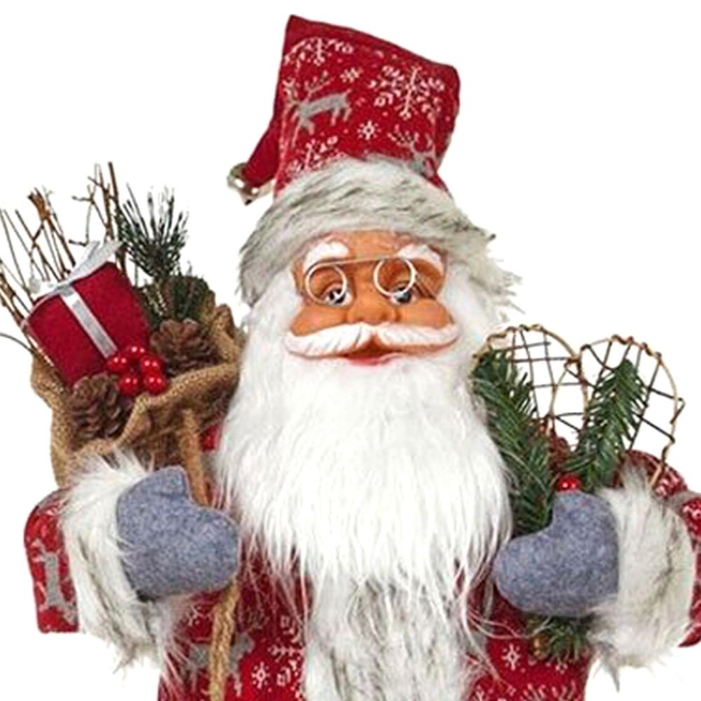 70cms Red Snowflakes & White Furry Santa Claus Self Standing Christmas Table Décor & Christmas Decoration - Little Surprise Box70cms Red Snowflakes & White Furry Santa Claus Self Standing Christmas Table Décor & Christmas Decoration