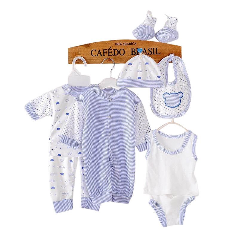 8 pcs Blue Bear Baby Girl/Boy Clothes Set (0-3 months) - Little Surprise Box8 pcs Blue Bear Baby Girl/Boy Clothes Set (0-3 months)