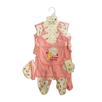 8 pcs  Pink Ice-Cream Baby Girl/Boy Clothes Set