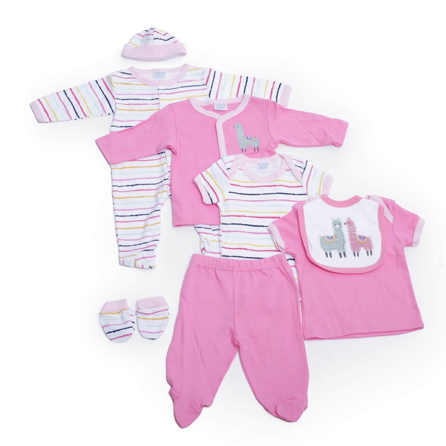 8 pcs Pink Sheep Baby Girl/Boy Clothes Set