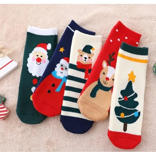 Assorted Festive Christmas Socks set of 5 pcs, Size Small 2year-4years - Little Surprise BoxAssorted Festive Christmas Socks set of 5 pcs, Size Small 2year-4years