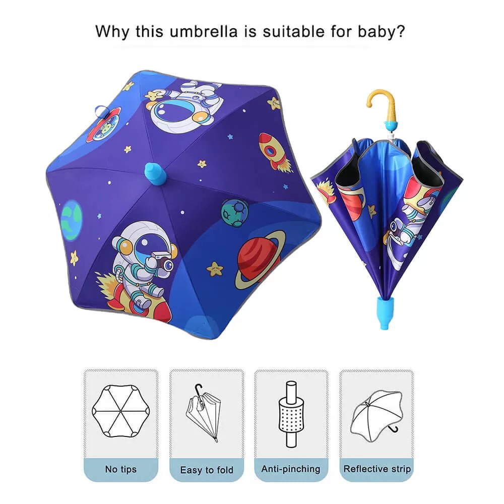Astro Space theme, Canopy Shape Umbrella for Kids, 5-12yrs - Little Surprise BoxAstro Space theme, Canopy Shape Umbrella for Kids, 5-12yrs