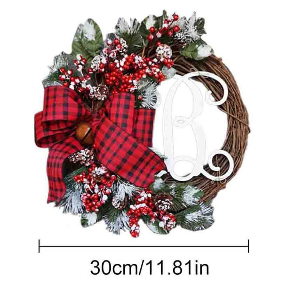 'B' Alphabet Style Artificial Christmas Wreath for Wall, Door and Tree Decor - Little Surprise Box'B' Alphabet Style Artificial Christmas Wreath for Wall, Door and Tree Decor