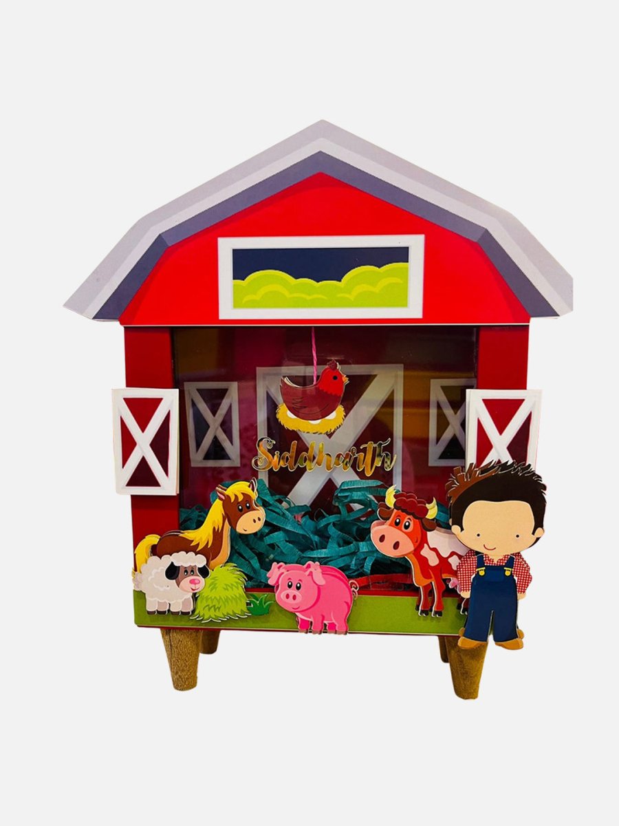 Barnyard Piggy Bank with Cowboy (Red) - Little Surprise BoxBarnyard Piggy Bank with Cowboy (Red)