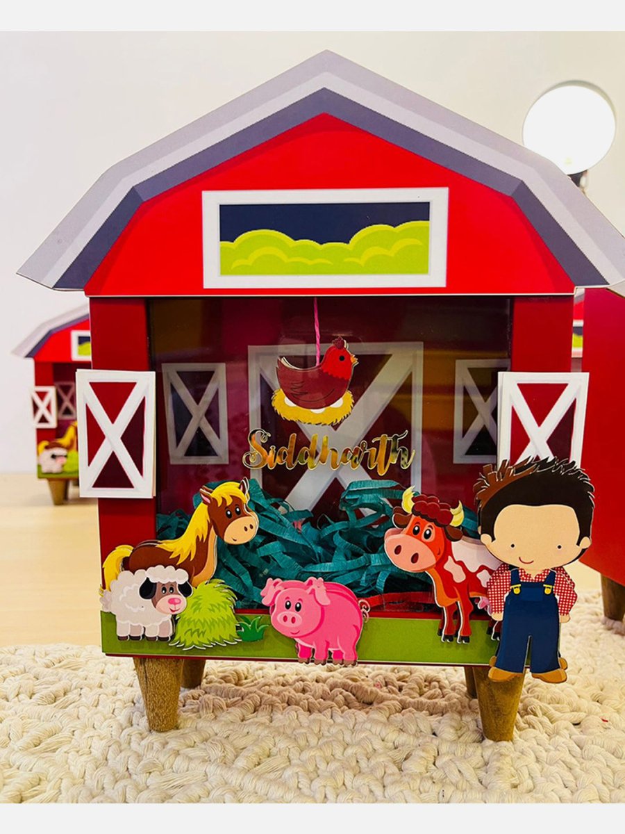 Barnyard Piggy Bank with Cowboy (Red) - Little Surprise BoxBarnyard Piggy Bank with Cowboy (Red)