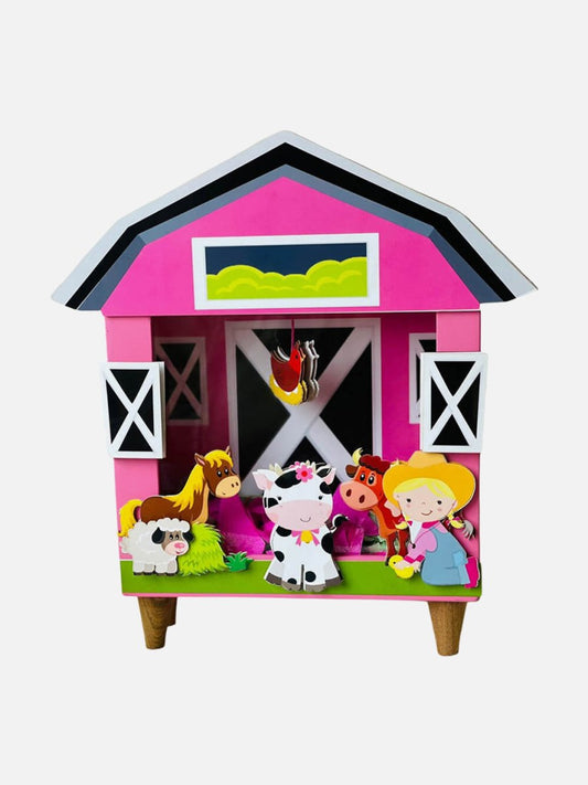 Barnyard Piggy Bank with Cowgirl (Pink) - Little Surprise BoxBarnyard Piggy Bank with Cowgirl (Pink)