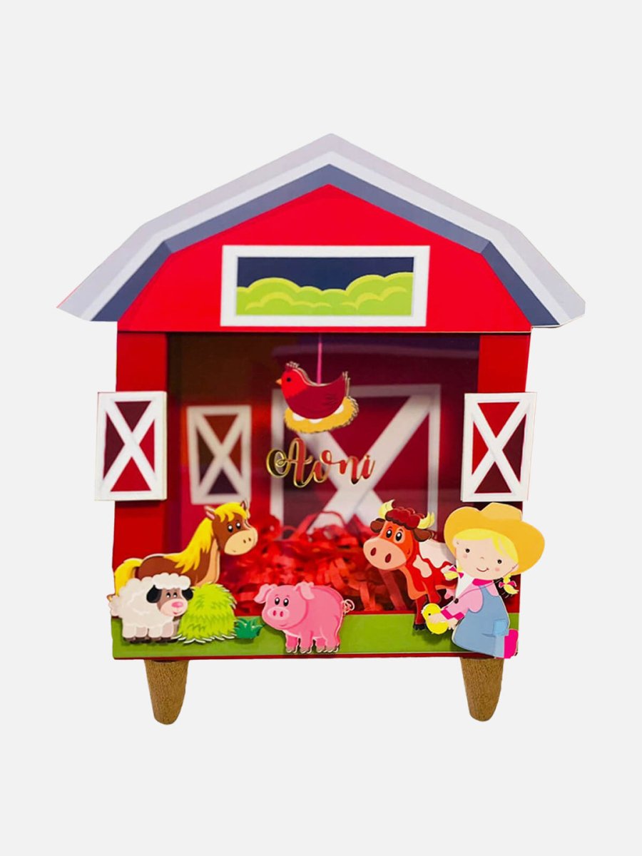 Barnyard Piggy Bank with Cowgirl (Red) - Little Surprise BoxBarnyard Piggy Bank with Cowgirl (Red)