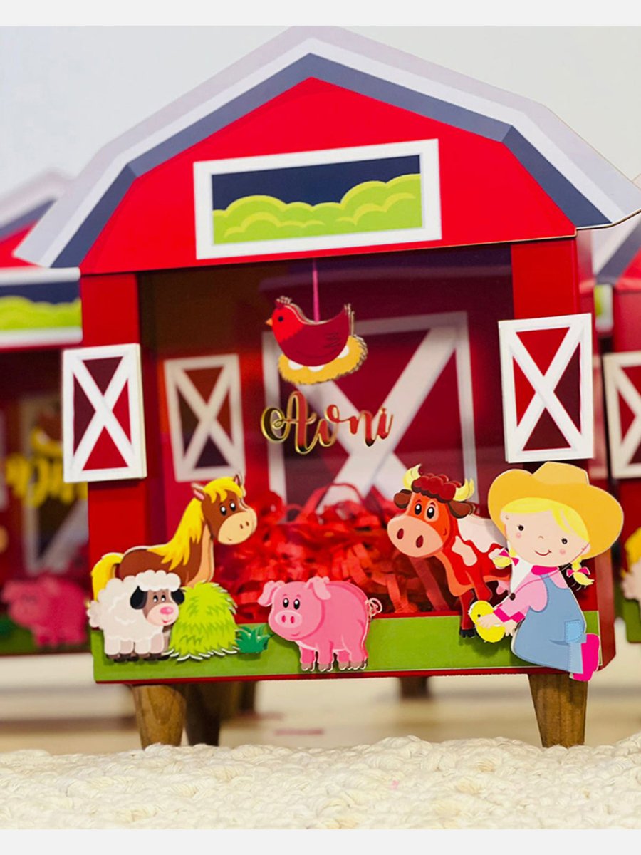 Barnyard Piggy Bank with Cowgirl (Red) - Little Surprise BoxBarnyard Piggy Bank with Cowgirl (Red)