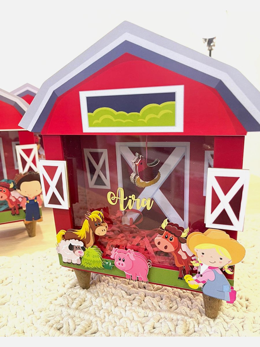 Barnyard Piggy Bank with Cowgirl (Red) - Little Surprise BoxBarnyard Piggy Bank with Cowgirl (Red)