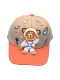 Beige & Orange 3d Astro Kelly Jo Bear Casual Cap for Kids - Little Surprise BoxBeige & Orange 3d Astro Kelly Jo Bear Casual Cap for Kids