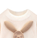 Beige with 3d Bunny Kids Cardigan Sweater, Round Neck - Little Surprise BoxBeige with 3d Bunny Kids Cardigan Sweater, Round Neck