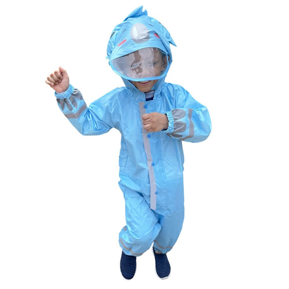 Big Blue Hippo Playsuit Raincoat - Little Surprise BoxBig Blue Hippo Playsuit Raincoat