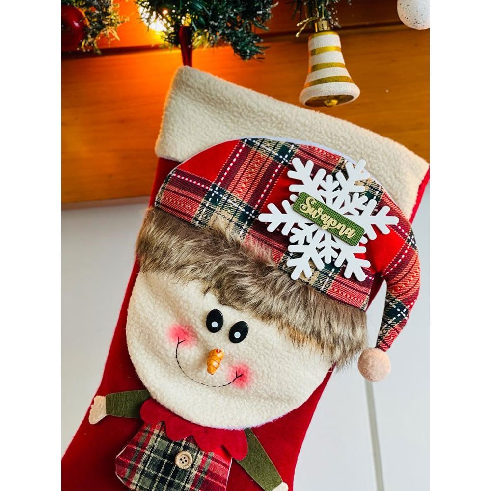 Big Snowman Face Christmas Stockings, Large