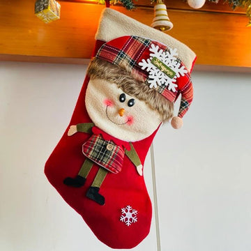 Big Snowman Face Christmas Stockings, Large