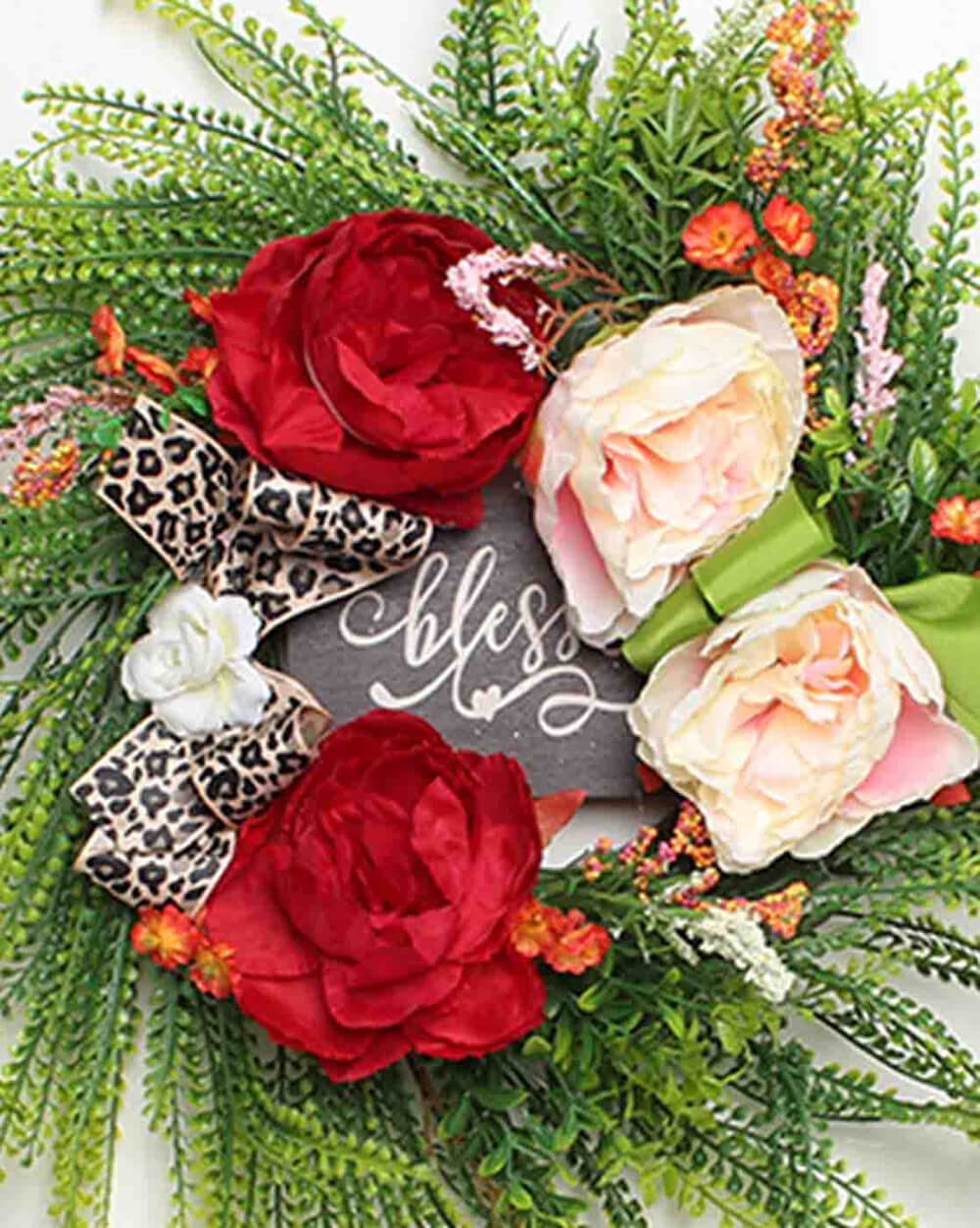 Blessed theme Artificial Christmas Wreath for Wall,Door and Tree Decor