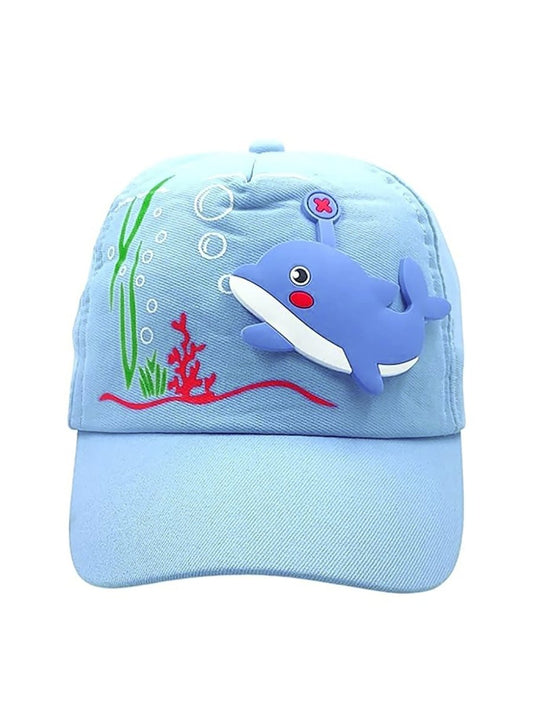 Blue 3d Dolphin Casual Cap for Kids - Little Surprise BoxBlue 3d Dolphin Casual Cap for Kids