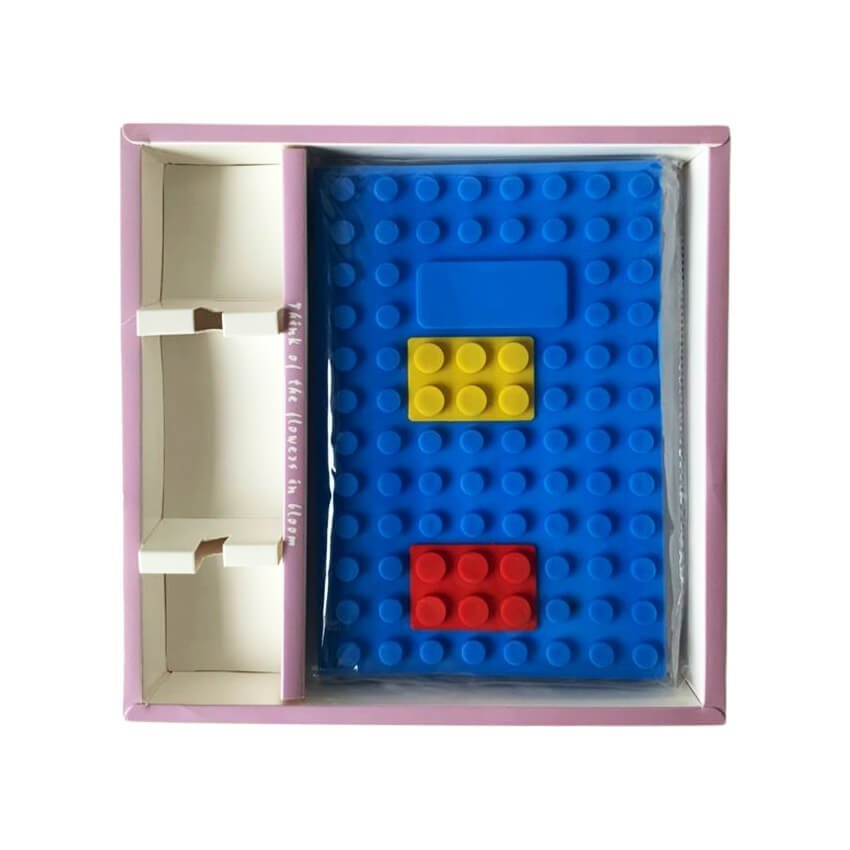 Blue A5 page Lego Cover Notebook - Little Surprise BoxBlue A5 page Lego Cover Notebook