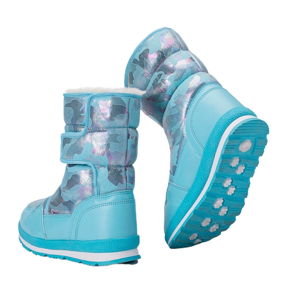 Blue and Silver Glam Kids Winter Snowboots - Little Surprise BoxBlue and Silver Glam Kids Winter Snowboots