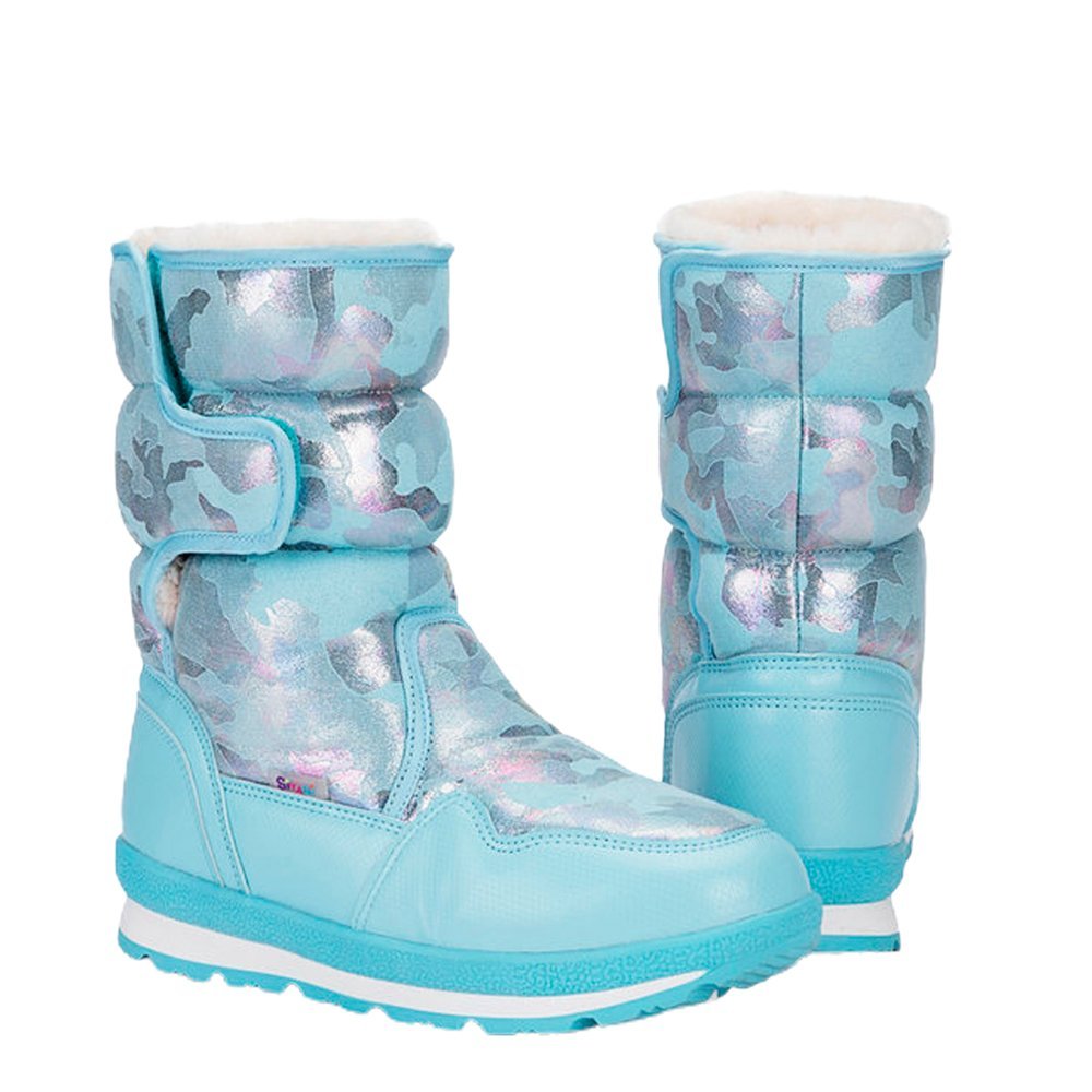 Blue and Silver Glam Women Winter Snowboots - Little Surprise BoxBlue and Silver Glam Women Winter Snowboots