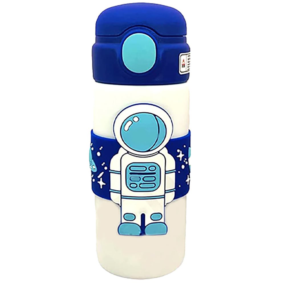 Blue Band white Astronaut, Stainless Steel Kids Water Bottle, 500 ml - Little Surprise BoxBlue Band white Astronaut, Stainless Steel Kids Water Bottle, 500 ml