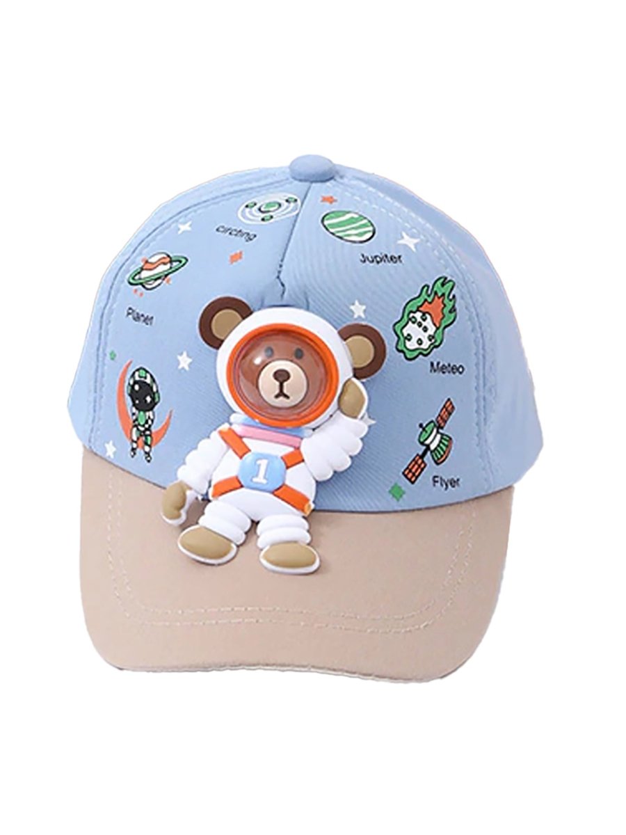 Blue & Beige 3d Astro Kelly Jo Bear Casual Cap for Kids - Little Surprise BoxBlue & Beige 3d Astro Kelly Jo Bear Casual Cap for Kids