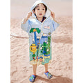 Blue Dino Lightweight Microfibre Hooded Swim Poncho/ beach coverup towel for Kids - Little Surprise BoxBlue Dino Lightweight Microfibre Hooded Swim Poncho/ beach coverup towel for Kids