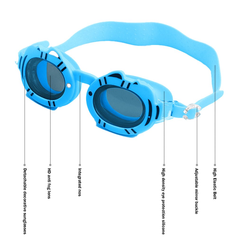 Blue Fish Dual Glass Frame Sun protection & Swimming Goggles for Kids, UV protected and Anti Fog - Little Surprise BoxBlue Fish Dual Glass Frame Sun protection & Swimming Goggles for Kids, UV protected and Anti Fog