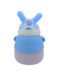 Blue Penguin Water Bottle with soft 3d Horns for Kids, 550ml - Little Surprise BoxBlue Penguin Water Bottle with soft 3d Horns for Kids, 550ml