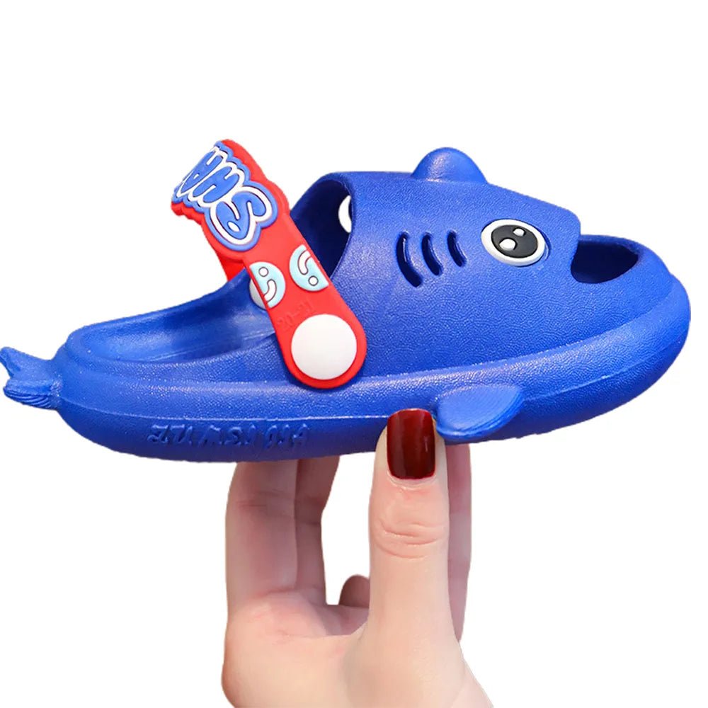 قبقاب Blue Shark سهل الارتداء، مناسب للصيف/الرياح الموسمية/الشاطئ للأطفال الصغار والأطفال، للجنسين