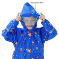 Blue Space Theme All Over Jumpsuit / Playsuit Raincoat for Kids - Little Surprise BoxBlue Space Theme All Over Jumpsuit / Playsuit Raincoat for Kids