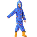 Blue Space Theme All Over Jumpsuit / Playsuit Raincoat for Kids - Little Surprise BoxBlue Space Theme All Over Jumpsuit / Playsuit Raincoat for Kids