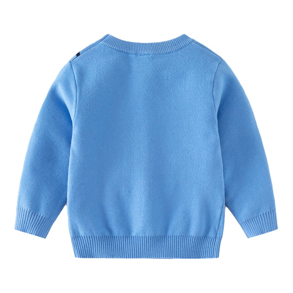 Blue Toeing Car Theme Cardigan/Warmer/Sweater for Toddlers & Kids - Little Surprise BoxBlue Toeing Car Theme Cardigan/Warmer/Sweater for Toddlers & Kids