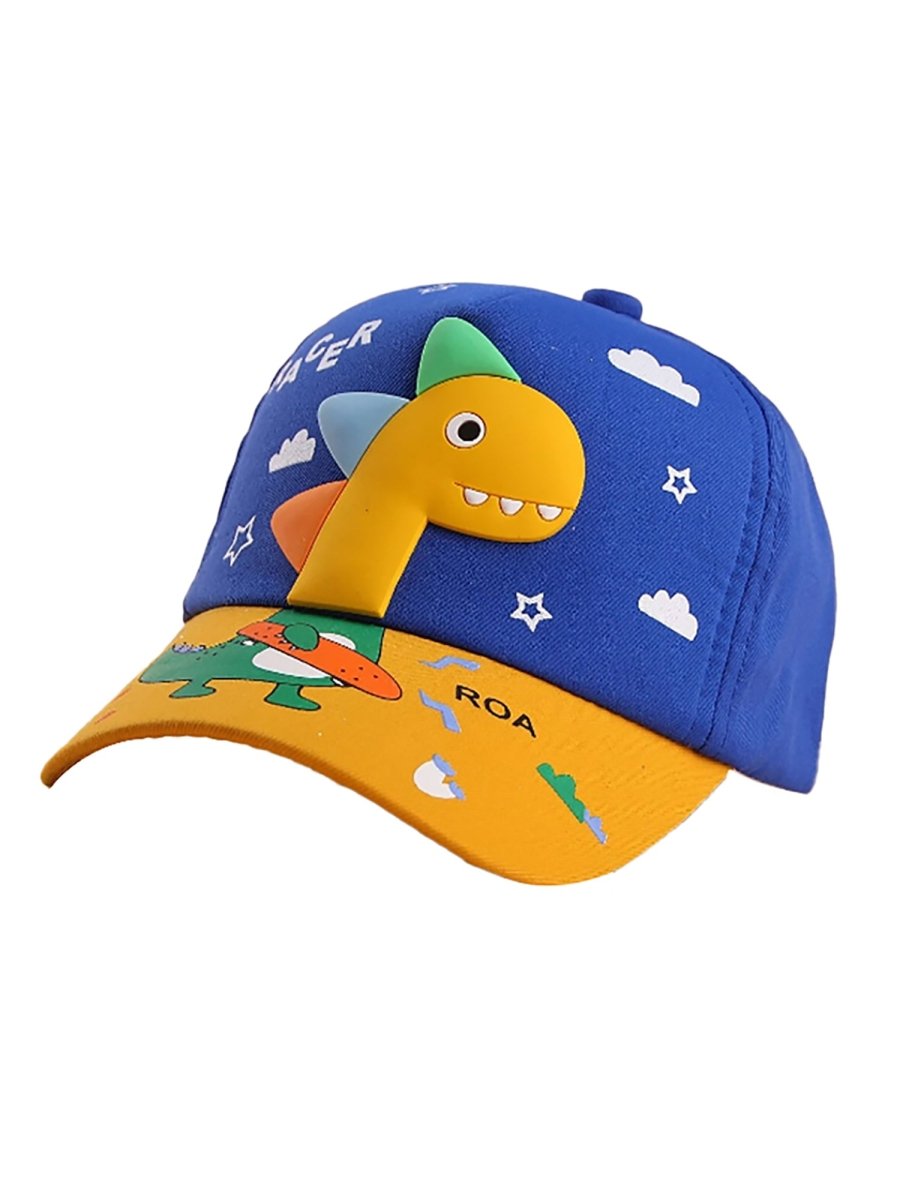 Blue & Yellow Dino with Skates Casual Cap for Kids - Little Surprise BoxBlue & Yellow Dino with Skates Casual Cap for Kids