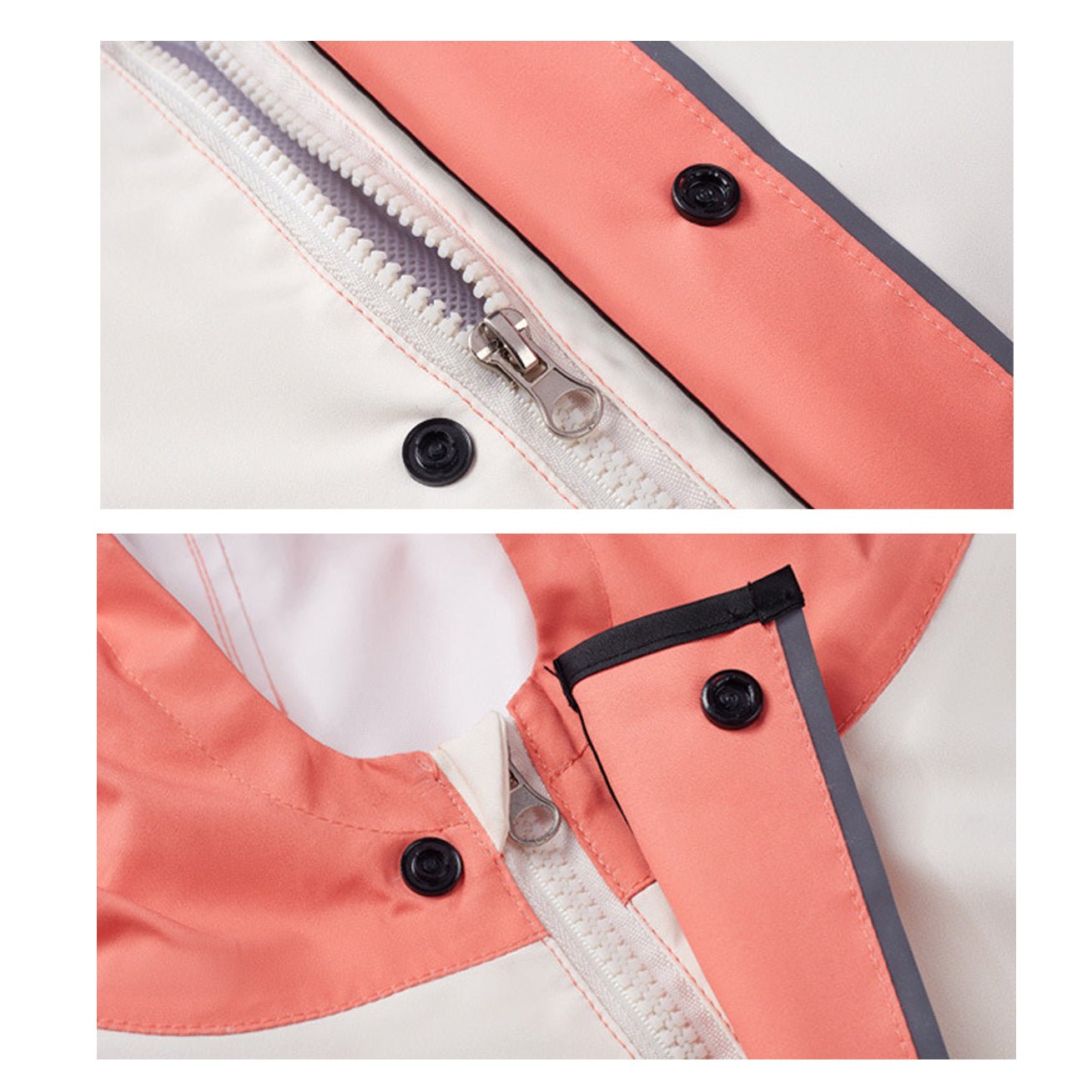 Bold Geometric Print Cream & Pink Raincoat for Kids - Little Surprise BoxBold Geometric Print Cream & Pink Raincoat for Kids