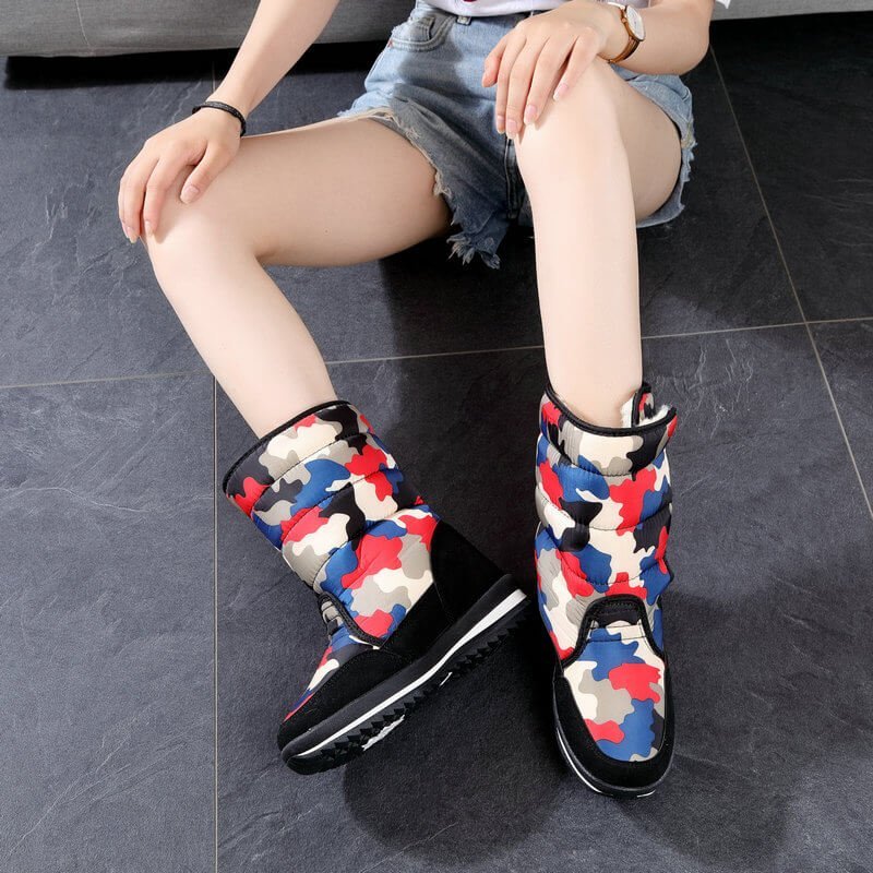 Bright Camouflage Women Winter / Snow Boots - Little Surprise BoxBright Camouflage Women Winter / Snow Boots