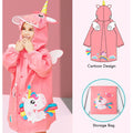 Bright Pink Magical Unicorn Theme Raincoat for Kids - Little Surprise BoxBright Pink Magical Unicorn Theme Raincoat for Kids