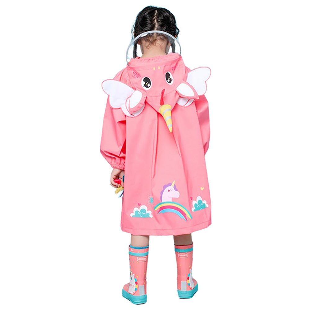 Bright Pink Magical Unicorn Theme Raincoat for Kids - Little Surprise BoxBright Pink Magical Unicorn Theme Raincoat for Kids