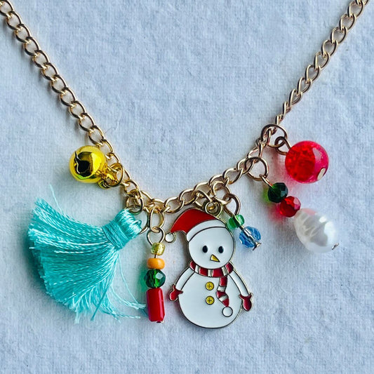 Christmas Necklace Accessories Snowman pendant Style Party wear