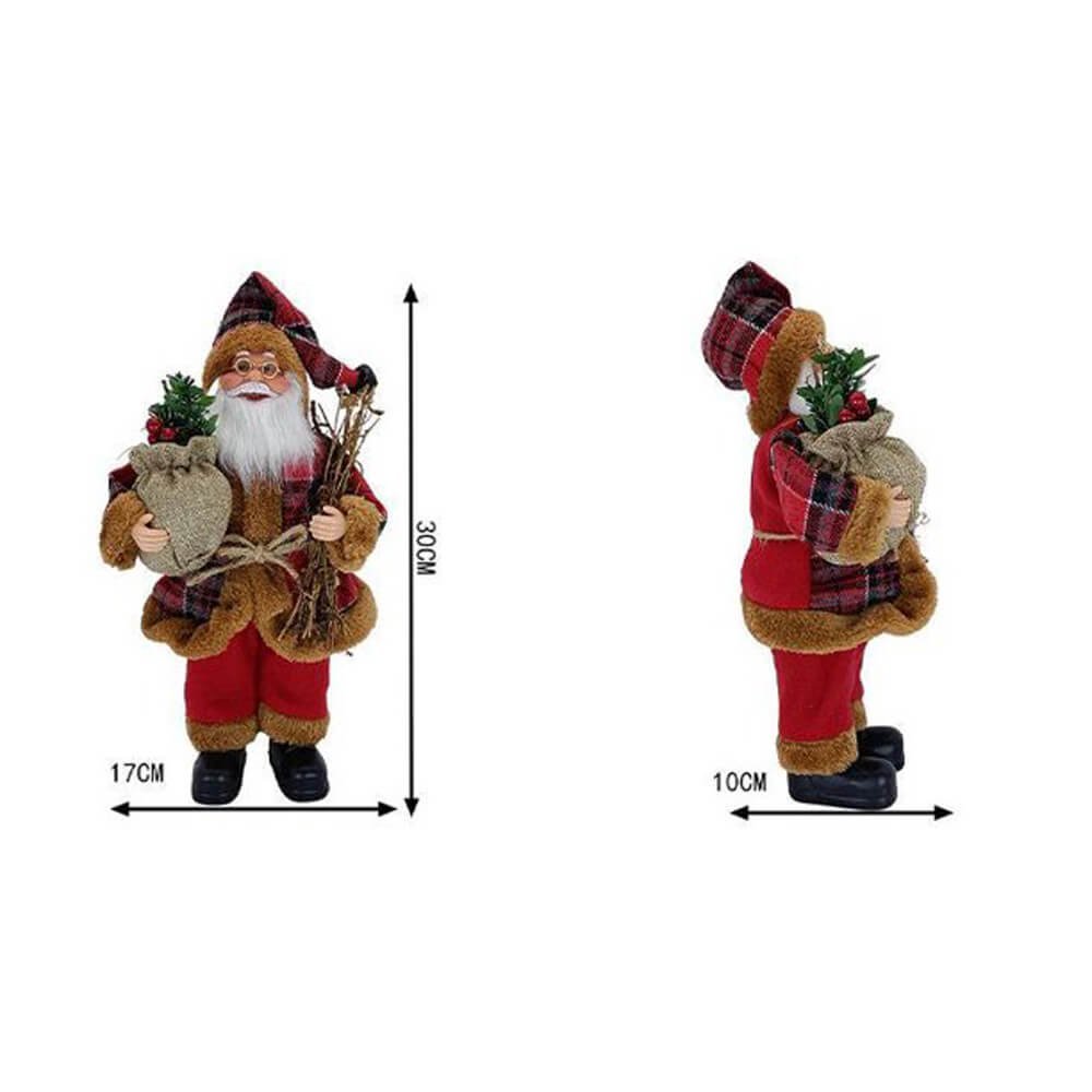 Classic Plaid outfit Self Standing Santa Claus Christmas Table Decor - Little Surprise BoxClassic Plaid outfit Self Standing Santa Claus Christmas Table Decor