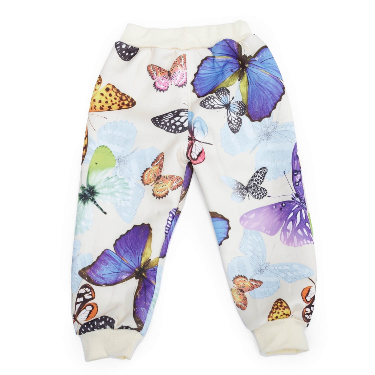 Cream Butterfly Kids Zipper Jacket and Track Pant set