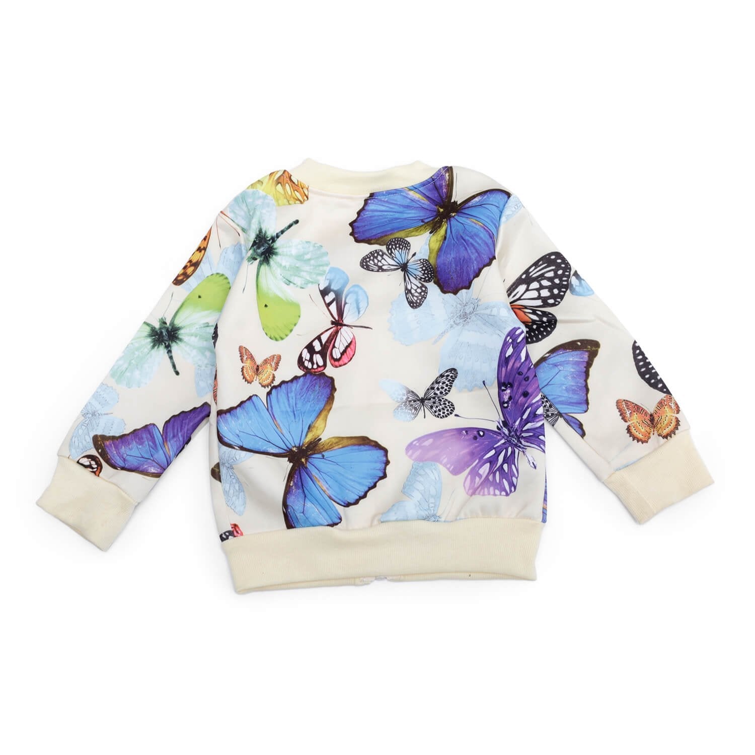 Cream Butterfly Kids Zipper Jacket and Track Pant set