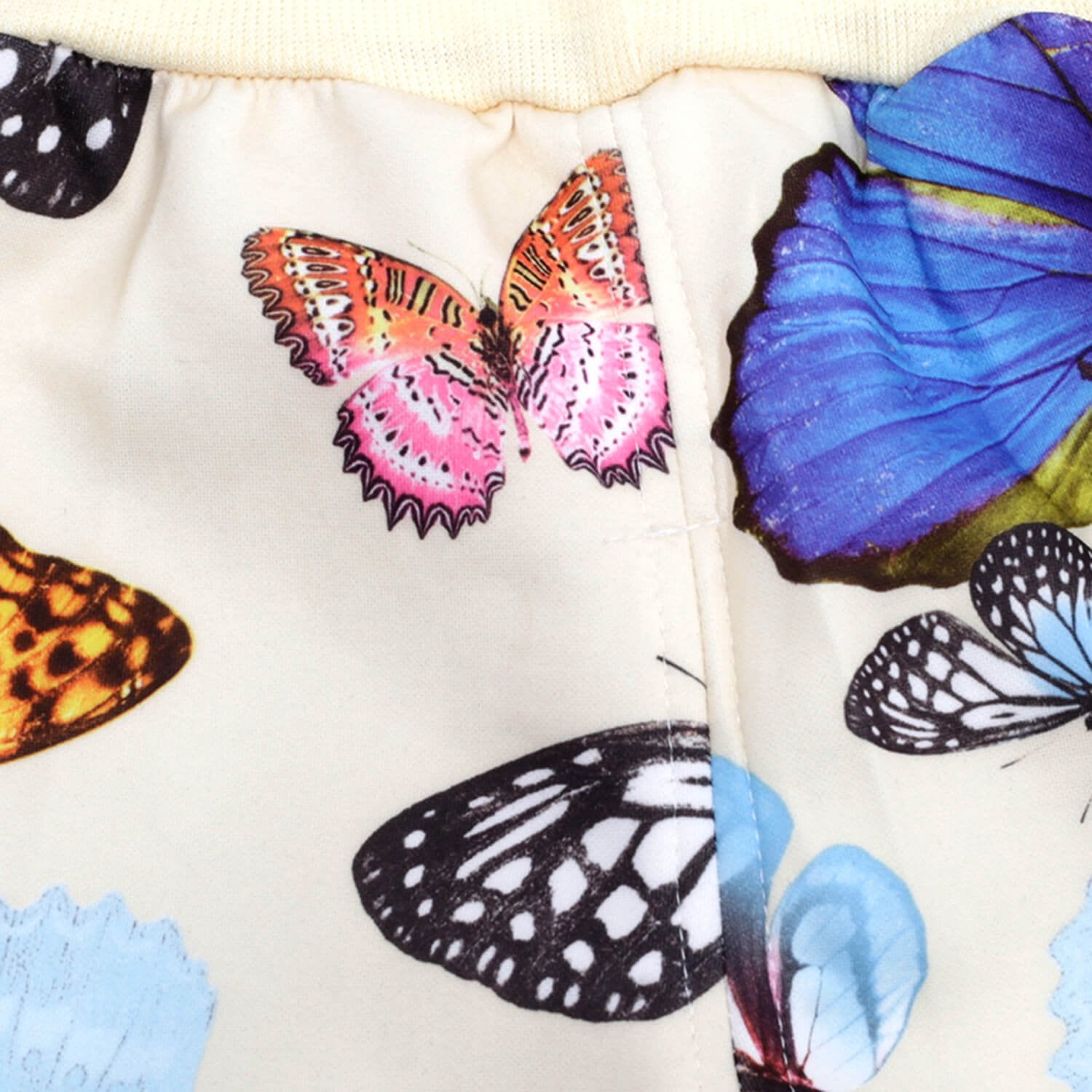 Cream Butterfly Kids Zipper Jacket and Track Pant set