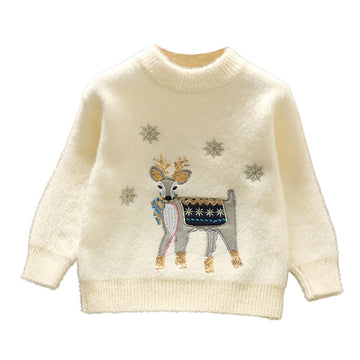 Cream Decked Reindeer Warmer Cardigan & Christmas Sweater for toddlers & Kids - Little Surprise BoxCream Decked Reindeer Warmer Cardigan & Christmas Sweater for toddlers & Kids