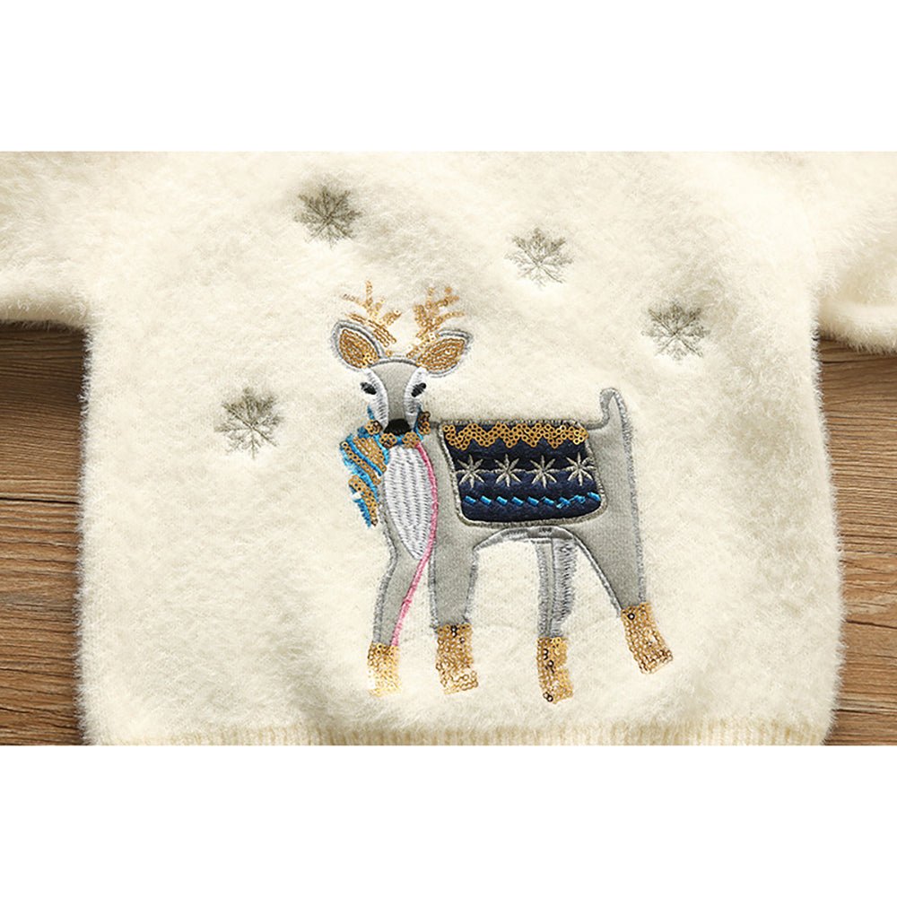 Cream Decked Reindeer Warmer Cardigan & Christmas Sweater for toddlers & Kids - Little Surprise BoxCream Decked Reindeer Warmer Cardigan & Christmas Sweater for toddlers & Kids